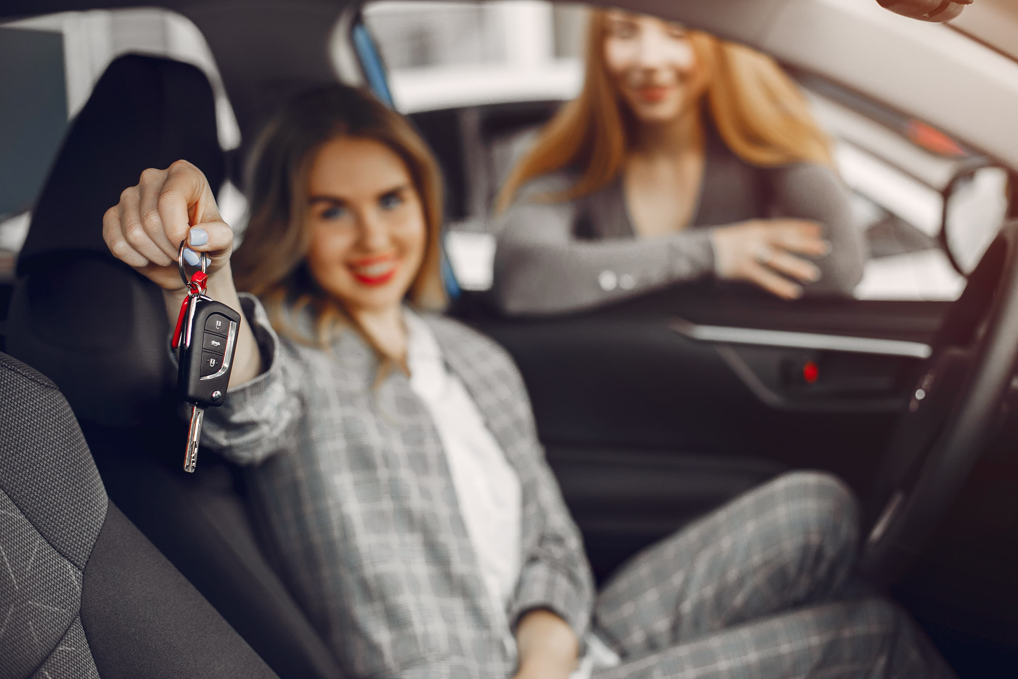 Car rental customer receiving keys in Sarajevo